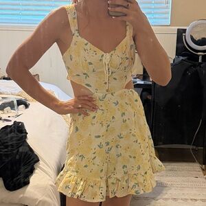 Hello Molly Yellow Floral Mini Dress